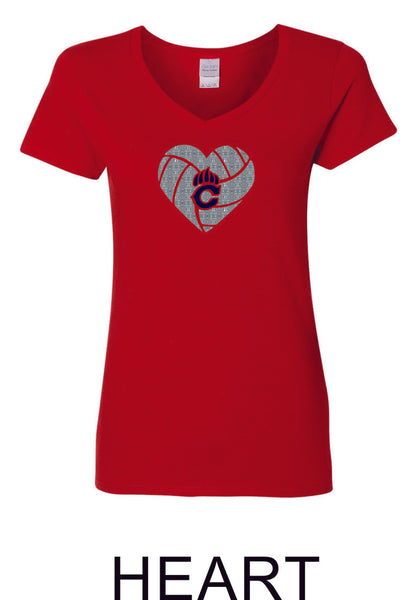 Chap Volleyball Ladies Fit Tee in 4 Designs- Matte or Glitter