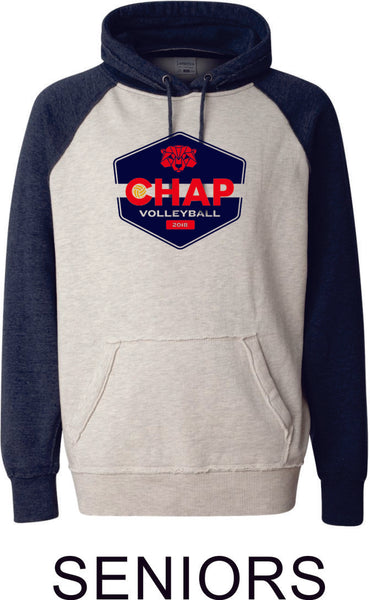 Chap Volleyball Vintage Heathered Hoodie- 3 Designs