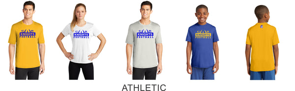 Knights Wicking Tee- Youth, Ladies, Unisex sizes- 7 Designs