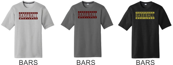 Pondo Baseball Cotton Touch Wicking Tee- 5 Designs