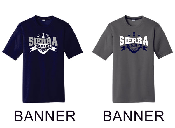 Sierra FOOTBALL Sport-Tek Unisex Wicking Tee -4 designs