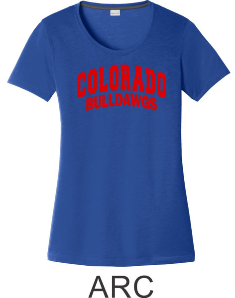 Bulldawgs Ladies Wicking Tee - 2 designs- Matte or Glitter