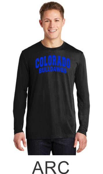 Bulldawgs Wicking Long Sleeve Tee- 2 designs- Matte or Glitter