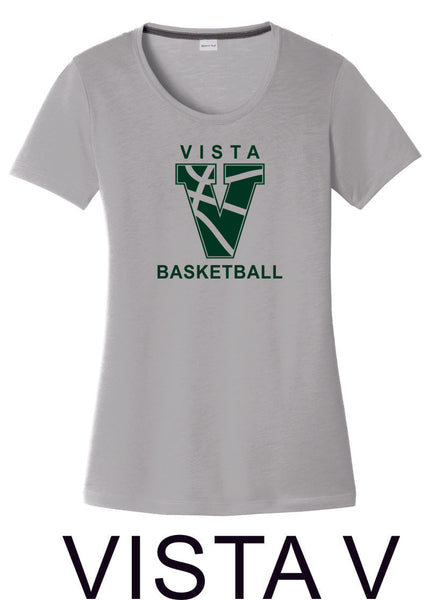 MVHS Basketball Sport Tek Ladies Wicking Tee