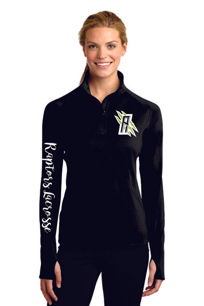 Raptors Ladies Sport Wick 1/2 Zip Pullover- 4 Sports- Matte or Glitter