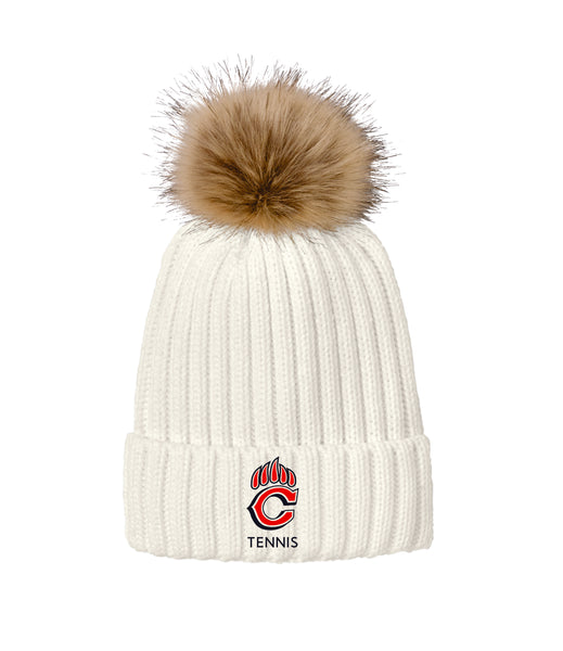 Chap Tennis Faux Fur Pom Beanie