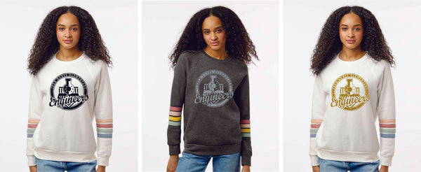 Iron Horse Ladies Stripe Sleeve Crewneck