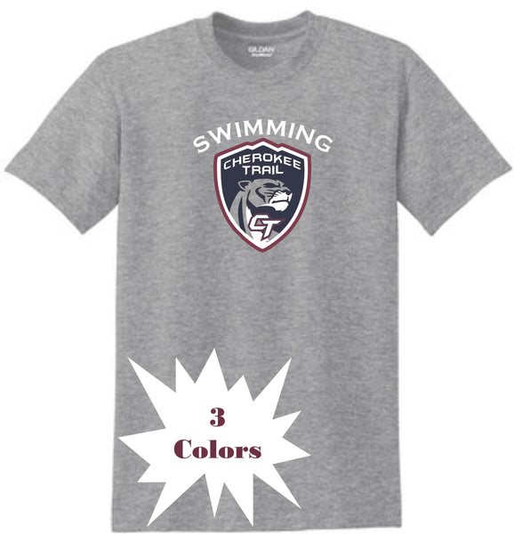 CT Swimming SHIELD DESIGN Basic Tee- Matte or Glitter