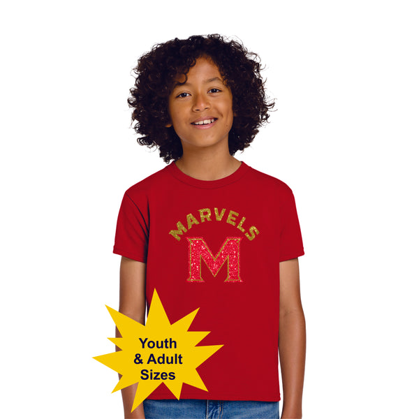 Marvels Basic "M" Tee- Matte or Glitter