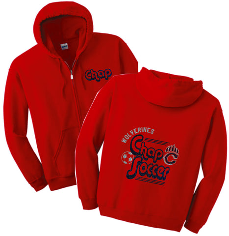 Chap Soccer Zip Up Hoodie- 2 Designs- Matte or Glitter