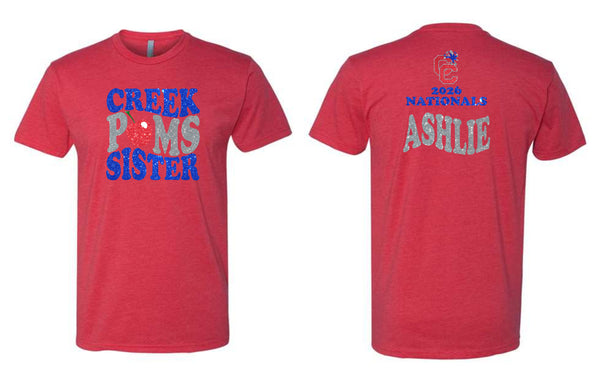 Creek Poms 2026 WAVY Tee- matte and glitter