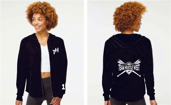 Team Hustle West Ladies Zip Up Hoodie- 3 Designs