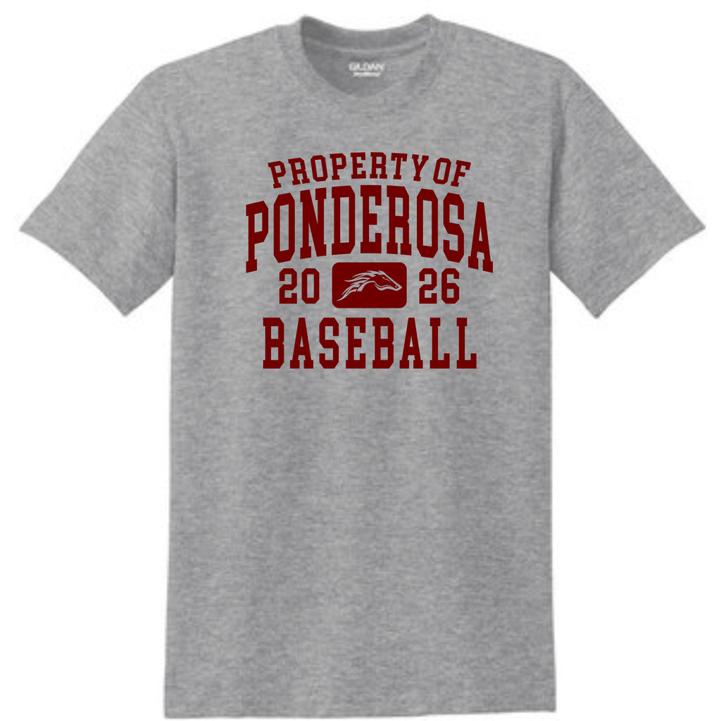 Pondo Baseball Basic PROPERTY OF Tee- Matte or Glitter