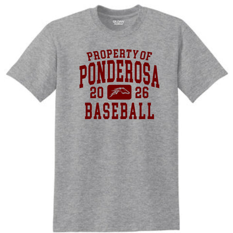 Pondo Baseball Basic PROPERTY OF Tee- Matte or Glitter