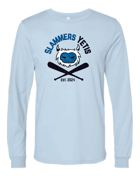 Slammers Yetis Unisex Long Sleeve Tee-Matte or Glitter