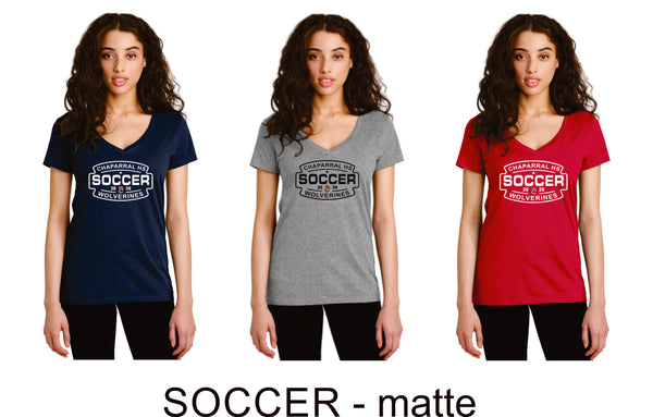 Chap Soccer Ladies Tee- 6 designs- Matte or Glitter