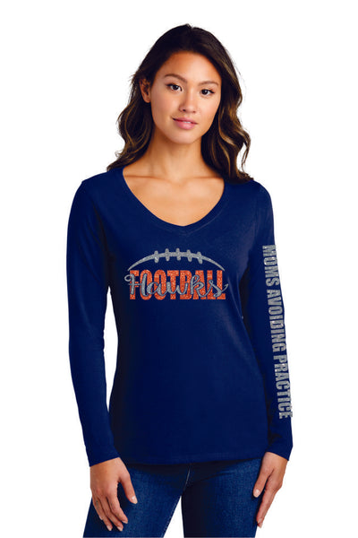 Hawks Football Long Sleeve Tee- Matte or Glitter