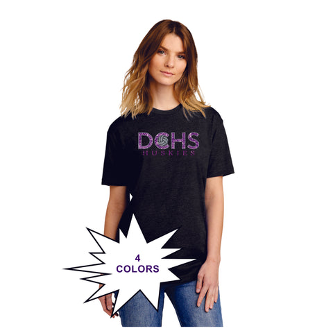 DCHS Volleyball HUSKIES Tee- Matte and Glitter