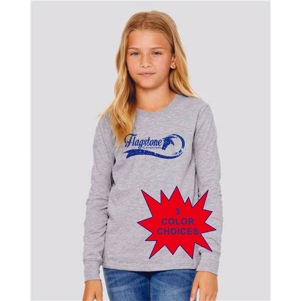 Flagstone Long Sleeve Greyscale Tee- Youth and Adult Sizes- MATTE OR GLITTER