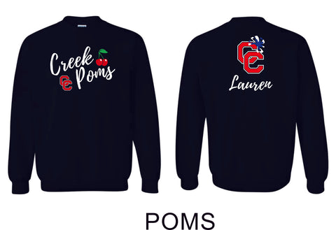 Creek Poms Crewneck Sweatshirt -5 designs