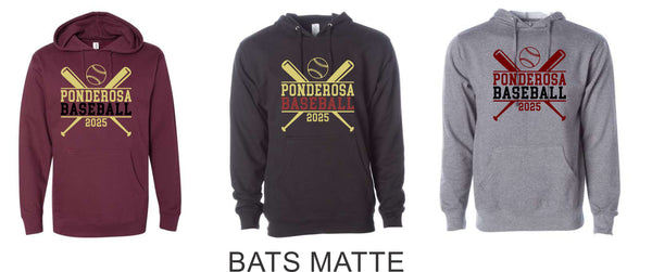 Pondo Baseball Basic Hoodie- 12 designs- Matte or Glitter