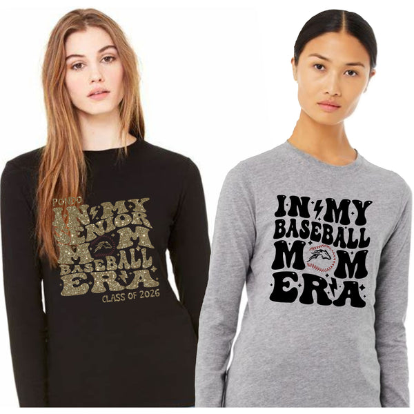 Pondo Baseball Ladies Long Sleeve Tee -MOM ERA and SENIOR MOM ERA designs