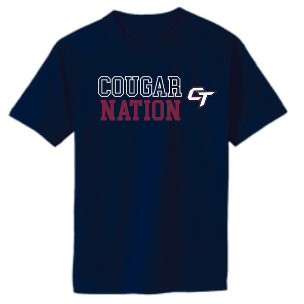 CT Cougars NATION DESIGN Basic Tee- Matte or Glitter