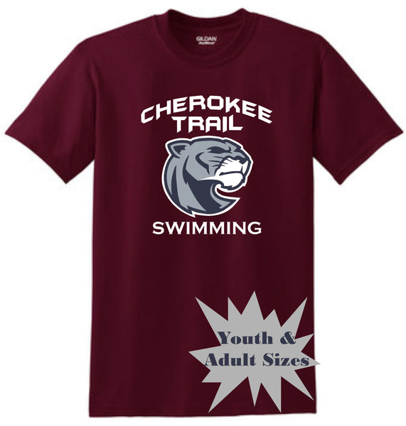 CT Swimming COUGAR DESIGN Basic Tee- Matte or Glitter