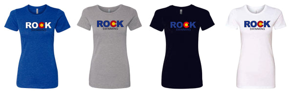 ROCK Swimming Premium Ladies Tee- 4 Colors- Matte or Gitter