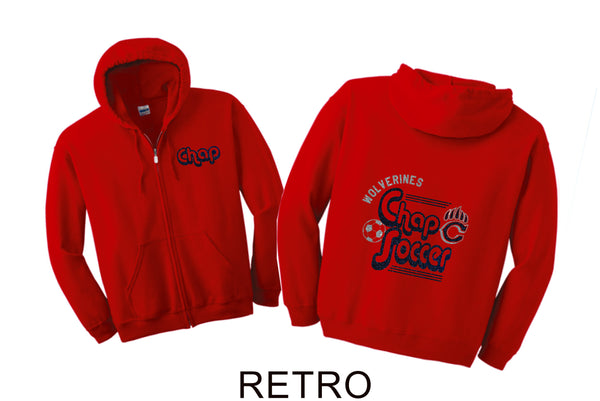 Chap Soccer Zip Up Hoodie- 2 Designs- Matte or Glitter