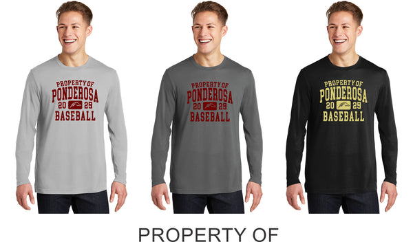 Pondo Baseball Long Sleeve Cotton Touch Wicking Tee- 5 Designs