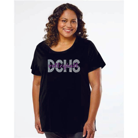 DCHS Volleyball Curvy Ladies Tee- Matte or Glitter