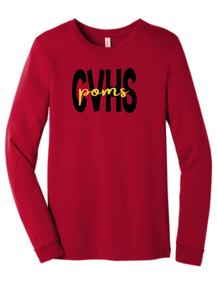 CV Poms Long Sleeve Tee- Youth, Ladies, Unisex sizes -5 designs