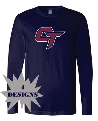 CT Cougars Unisex Long Sleeve Tee-Matte or Glitter