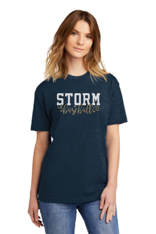 Storm Baseball Unisex CURLY Tee- matte and glitter