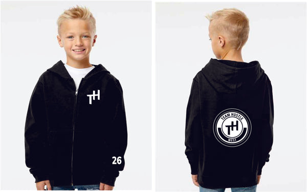 Team Hustle West Youth Zip Up Hoodie- 3 Designs