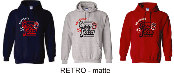 Chap Soccer Hooded Sweatshirt- 6 Designs- Matte and Glitter