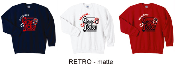 Chap Soccer Crewneck Sweatshirt- 6 designs- matte or glitter