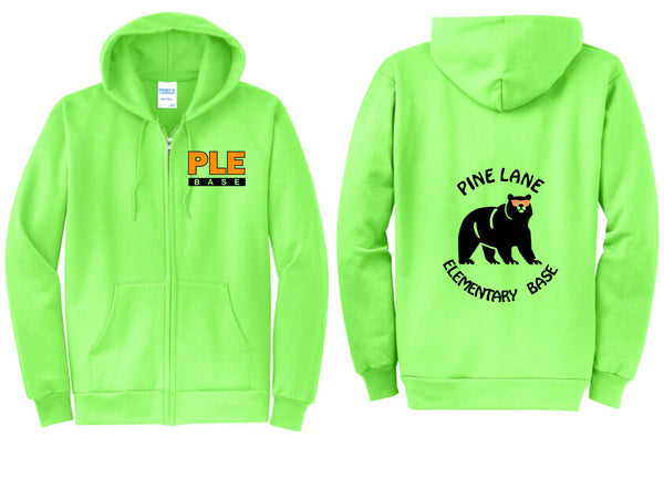 PLE BASE Neon Full Zip Hoodie- youth and adult sizes
