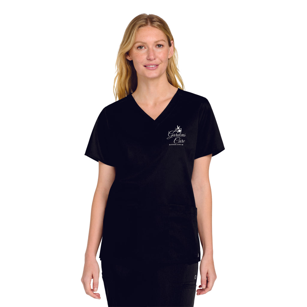 Gardens Care V-Neck Wink Scrubs Top- Ladies and Unisex