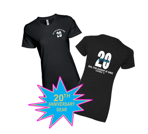 Dual Star 20th ANNIVERSARY Tee- Ladies, Youth, and Unisex