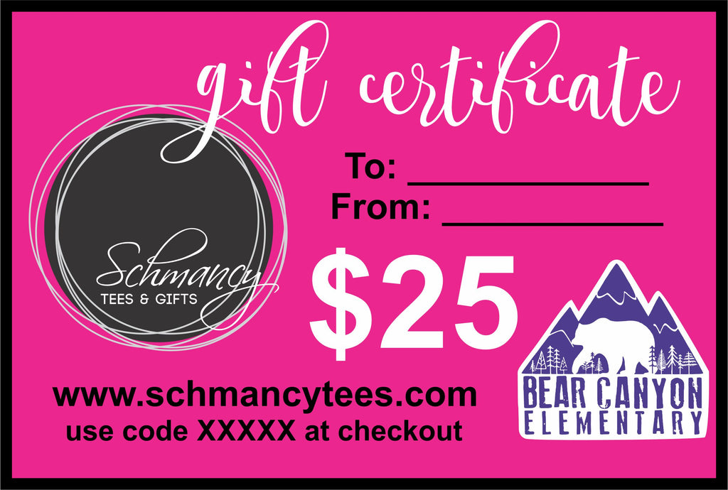 Bear Canyon Gift Certificate