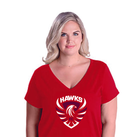 Colorado Hawks Soccer Curvy Ladies Tee- Matte or Glitter