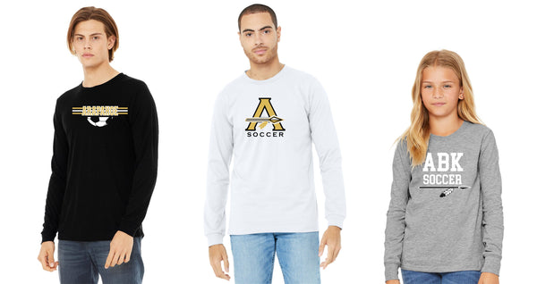 AHS Soccer Bella Canvas Long Sleeve Tee- 3 Colors- 4 Designs