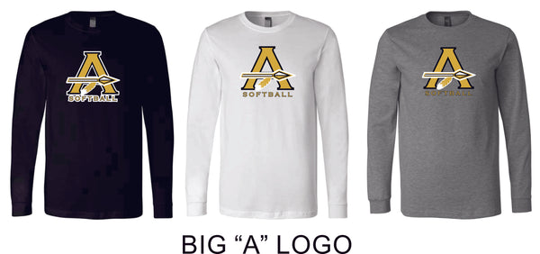 AHS Softball Bella Canvas Long Sleeve Tee- 3 Colors