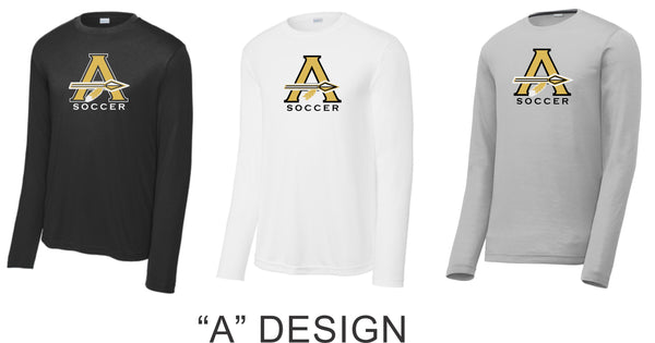 AHS Soccer Wicking Long Sleeve Tee- Youth, Ladies, Adult Sizes - 4 Designs