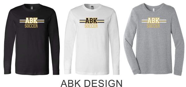 AHS Soccer Bella Canvas Long Sleeve Tee- 3 Colors- 4 Designs