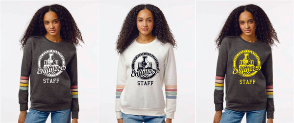 Iron Horse STAFF Ladies Stripe Sleeve Crewneck