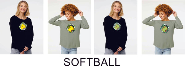 Raptors Softball Ladies Crewneck Sweatshirt