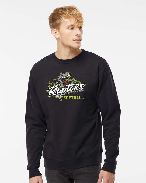 Raptors Softball Crewneck Sweatshirt- matte and glitter